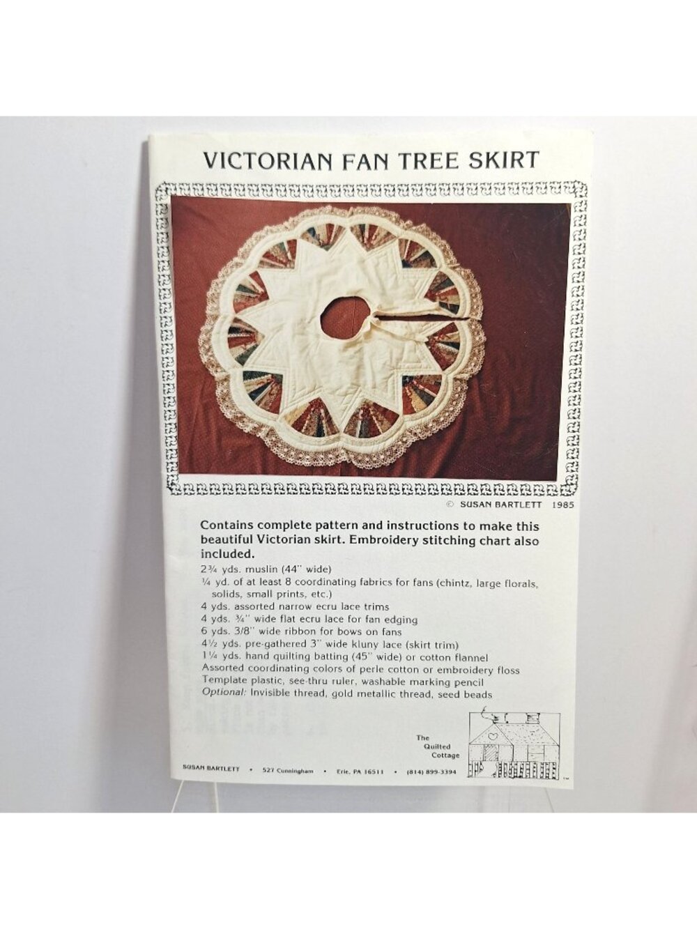 Victorian Fan Tree Skirt Pattern Complete Sewing Instructions 1985 Susan Bartlet
